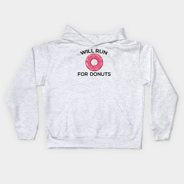Run for Donuts Kids Hoodie by TheMoonlitPorch